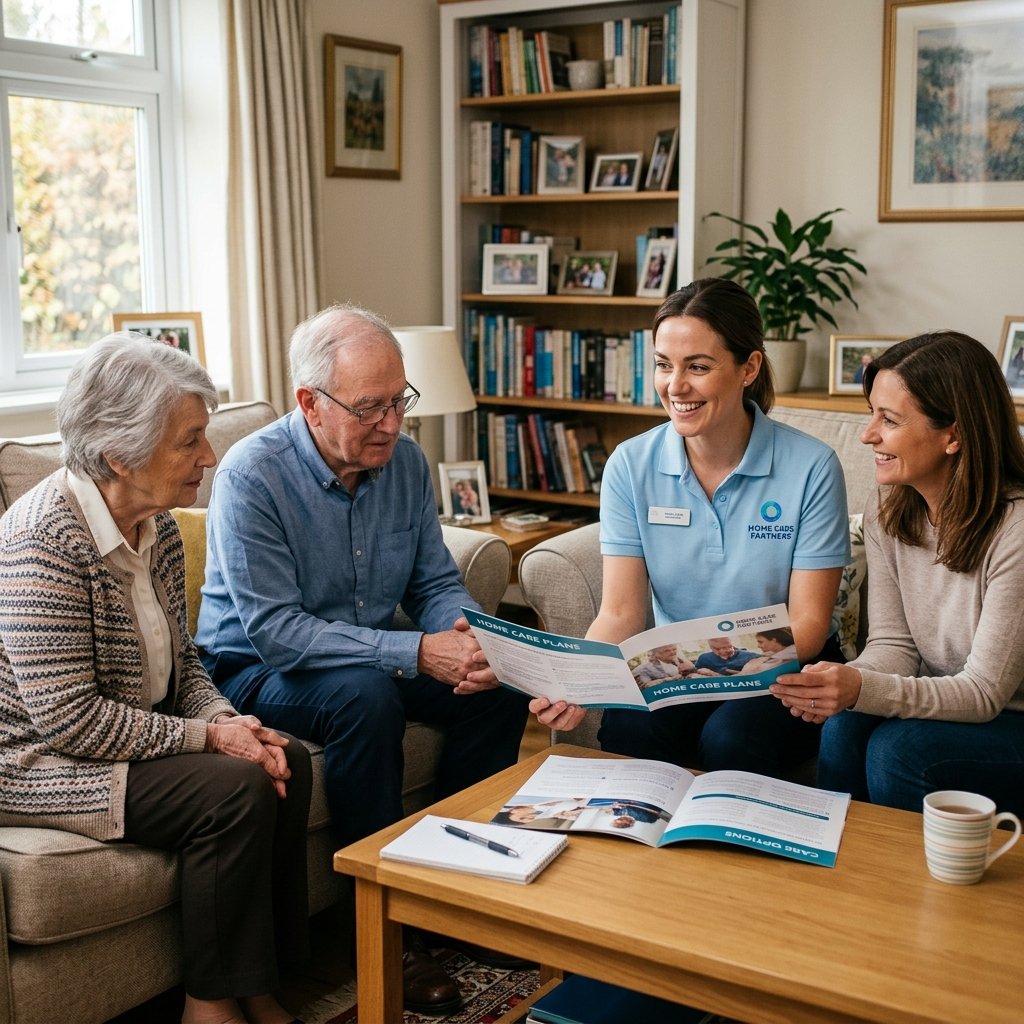 Family reviewing care options with a coordinator